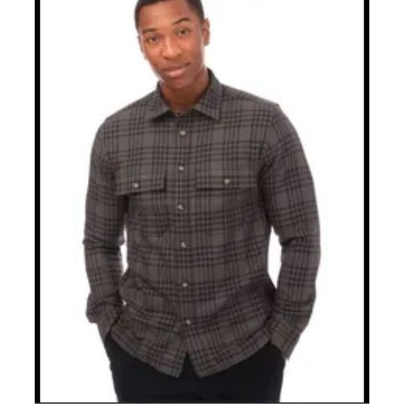 TED BAKER London Men’s Gray and Blue Overshirt Size Small - Picture 1 of 6